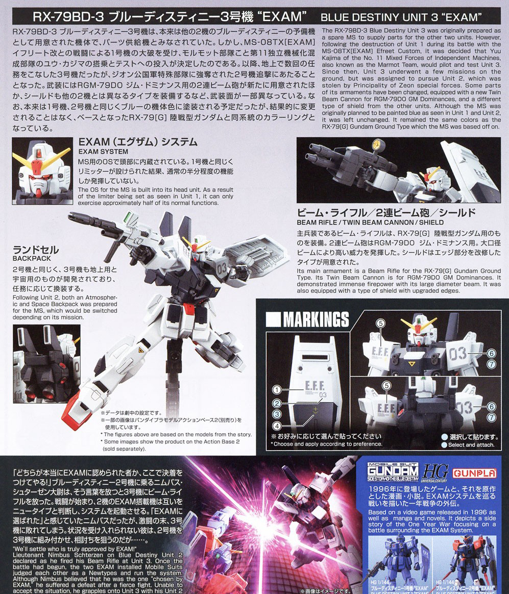 [HGUC 209] 1/144 ���� ����Ƽ�� 3ȣ�� EXAM [8���԰��Ϸ�][4573102609595]